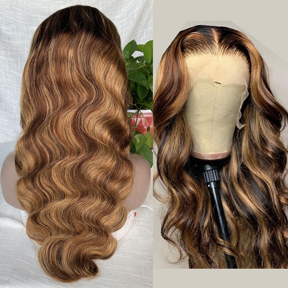 #4/27 Highlight Honey Blonde 13x4 Body Wave Color Wig