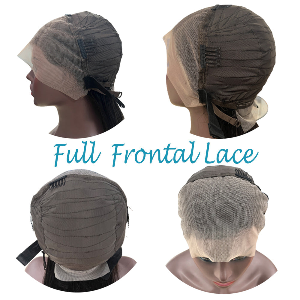 Straight Full Frontal 13*4 HD Lace Wig Natural Black