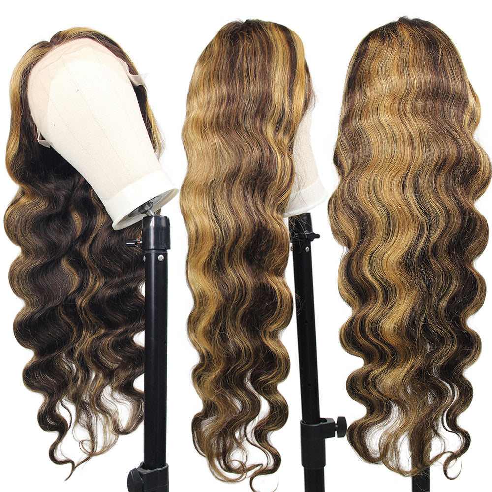 #4/27  Highlight Honey Blonde 13x4 Body Wave Color Wig