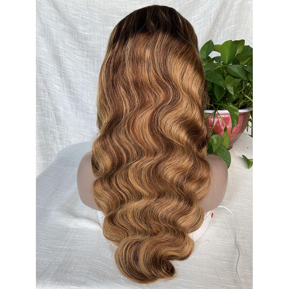 #4/27  Highlight Honey Blonde 13x4 Body Wave Color Wig