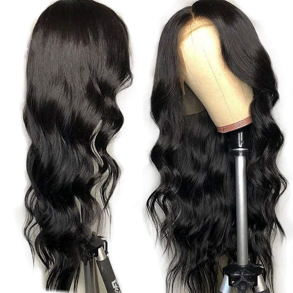 Body Wave Full Frontal 13*4 HD Lace Wig Natural Black 200% density