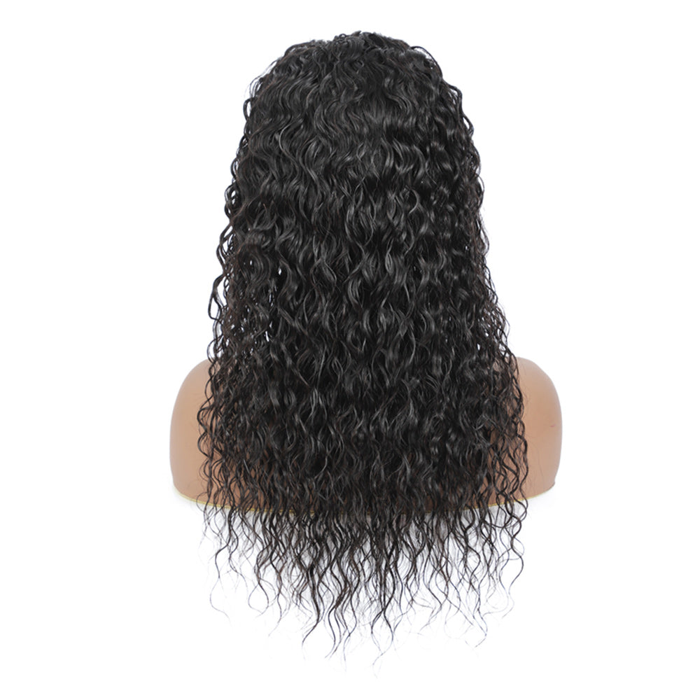 Water Wave Full Frontal 13*4 HD Lace Wig Natural Black