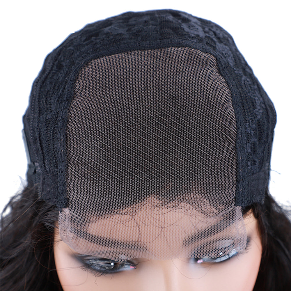 200% Density Body Wave 5X5 Transparent Closure Lace Wig Natural Black