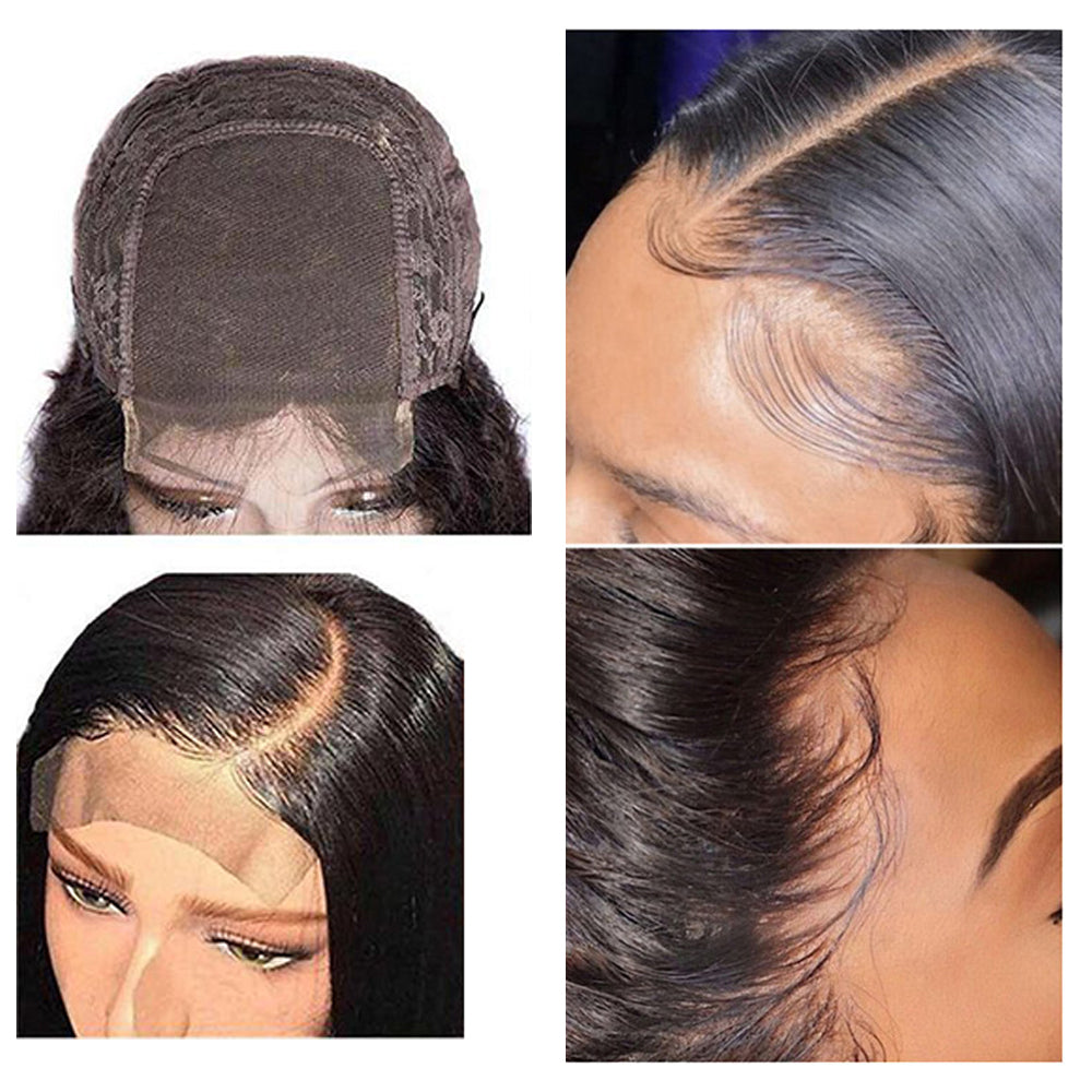 200% Density Straight 5X5 HD Closure Lace Wig Natural Black